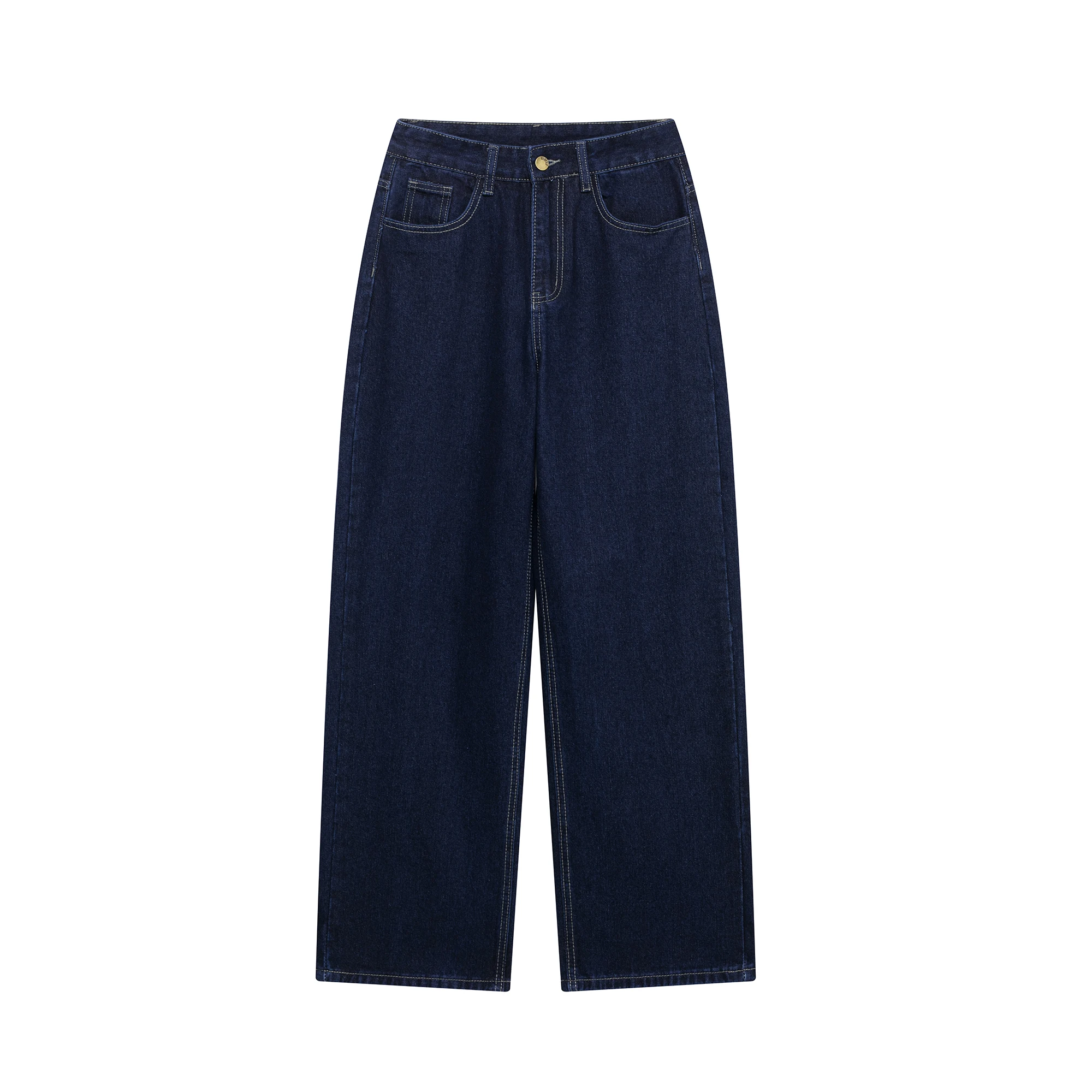 DUOPERI Women Fashion 2 Pieces Sets With Belt Denim Jackets & Vintage Front Zipper Jeans Trousers Feamle Chic Lady Pants Sets