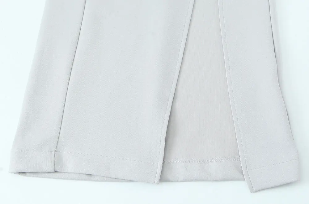 Women Fashion Front Vent Soft Strappy Midi Dress Straight Neck Thin Straps Female Dresses Vestidos Mujer