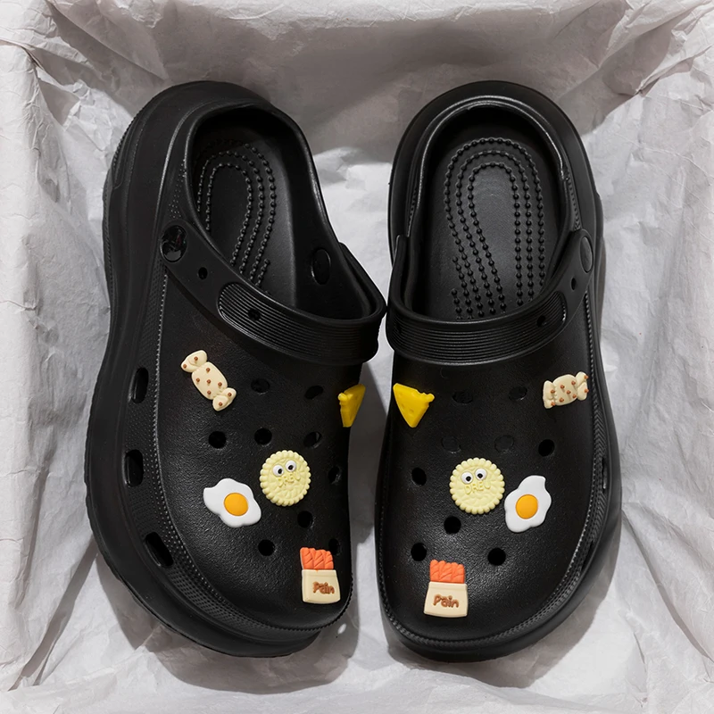 Summer Cartoon EVA Clogs for Women Thick Sole Non Slip Garden Beach Sandals Woman Fashion DIY Chunky Platform Sandalias De Mujer