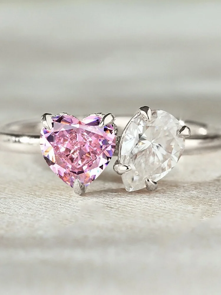925 Sterling Silver Simplicity Classic Love Heart Water Drop Ring For Women Engagement Wedding Luxury High Quality Fine Jewelry