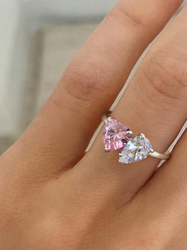 925 Sterling Silver Simplicity Classic Love Heart Water Drop Ring For Women Engagement Wedding Luxury High Quality Fine Jewelry