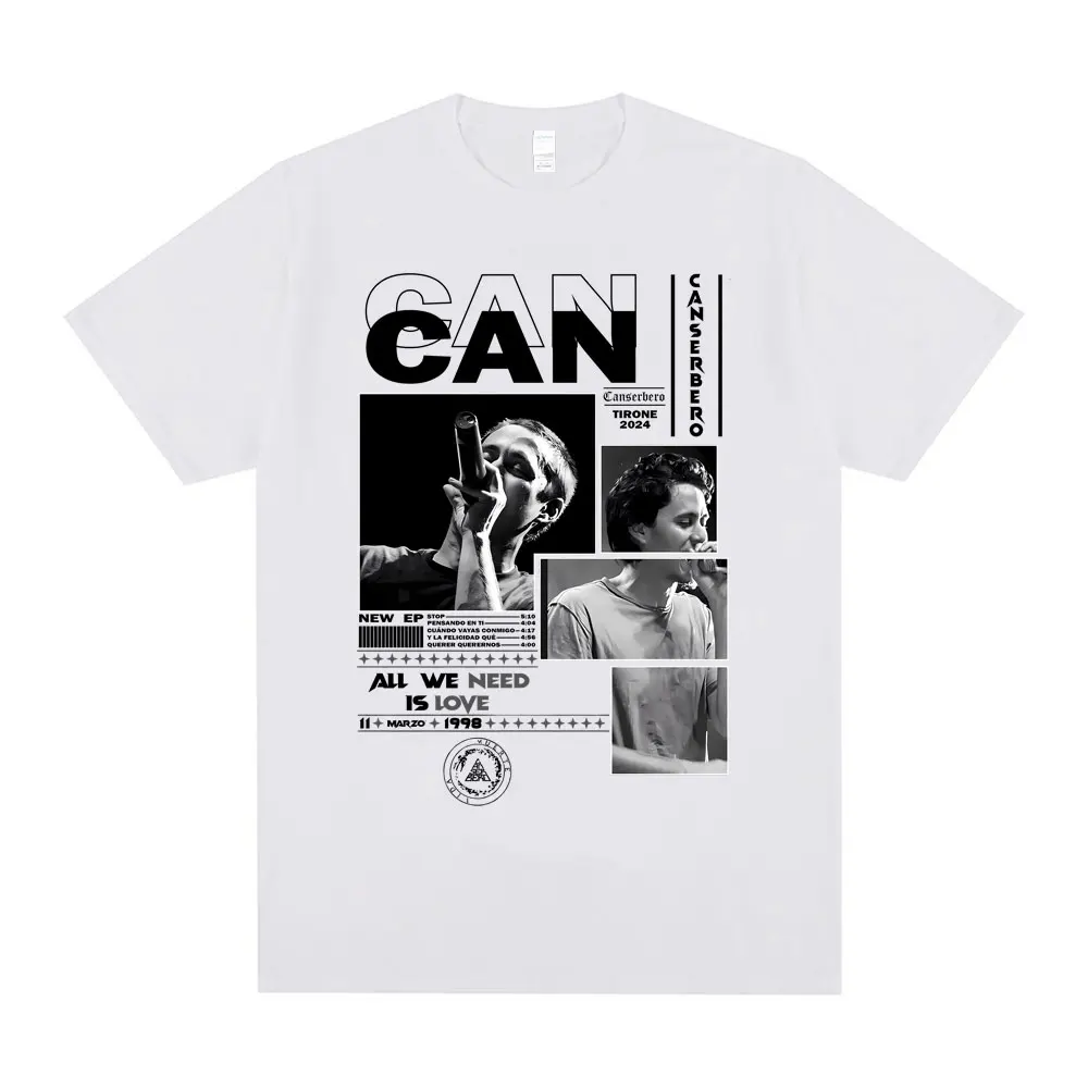 Rapper Canserbero All We Need Is Love Graphic Print T-shirt Men Women Hip Hop Fashion Tshirt Unisex Cotton Vintage T-shirts Tops