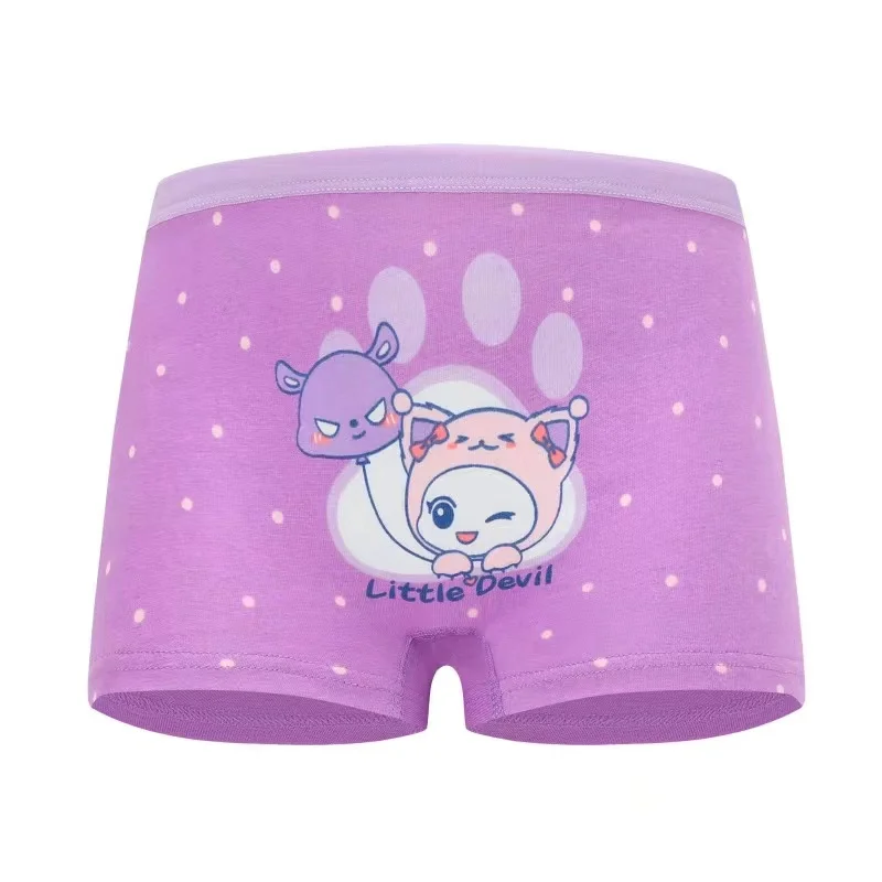 4Pcs/Lot Soft Cotton Children Underwear Cute Cartoon Girls Boxer Briefs Breathable Double-layer Crotch Age 2-9 Panties For Girls