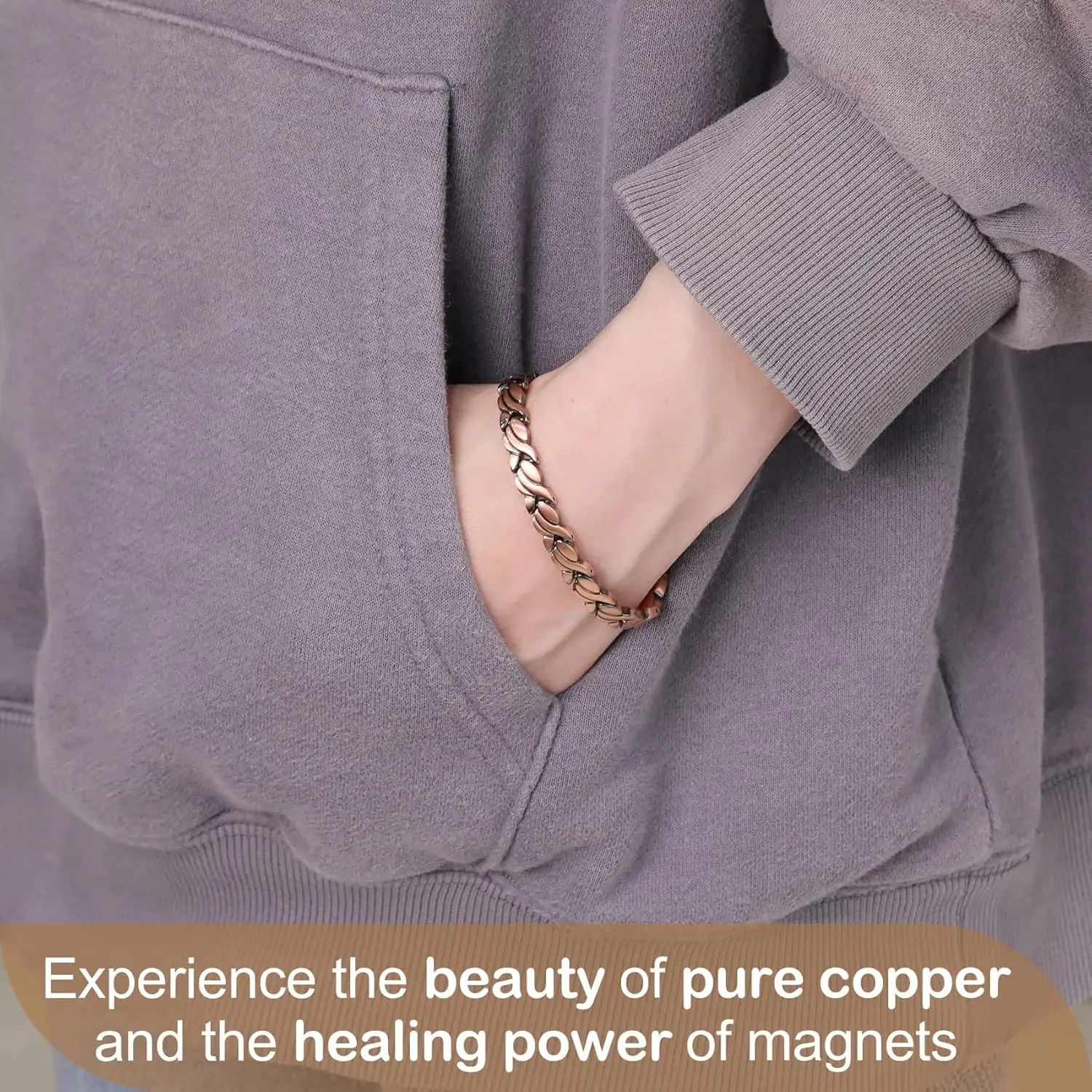 ARADOO Pure Copper Magnetic Bracelet for Women – 99.99% Natural Copper Therapy Jewelry Health & Wellness Gift Set