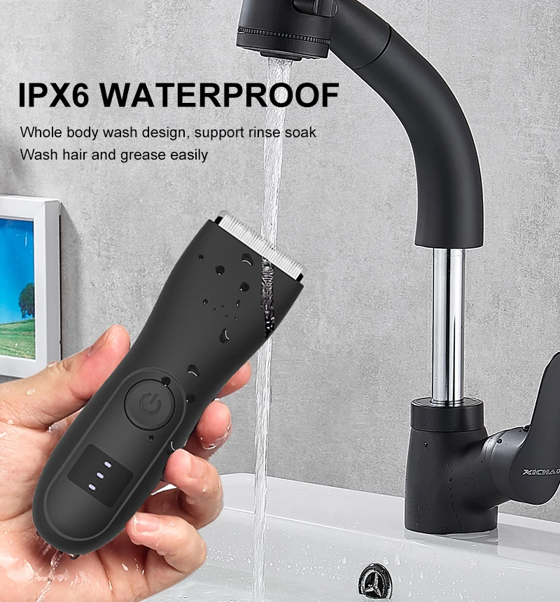 3-in-1 Body/Groin Trimmer for Men & Women - Ceramic Blade Shaver W/ Fast USB-C Charging, No-Nick Technology