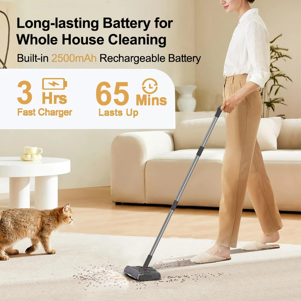 Automatic Sweeper Electric Cleaning Mop Pet Hair Sweeping Machine Cordless Hard Floor Cleaner USB Charging Electric Sweeping Mop