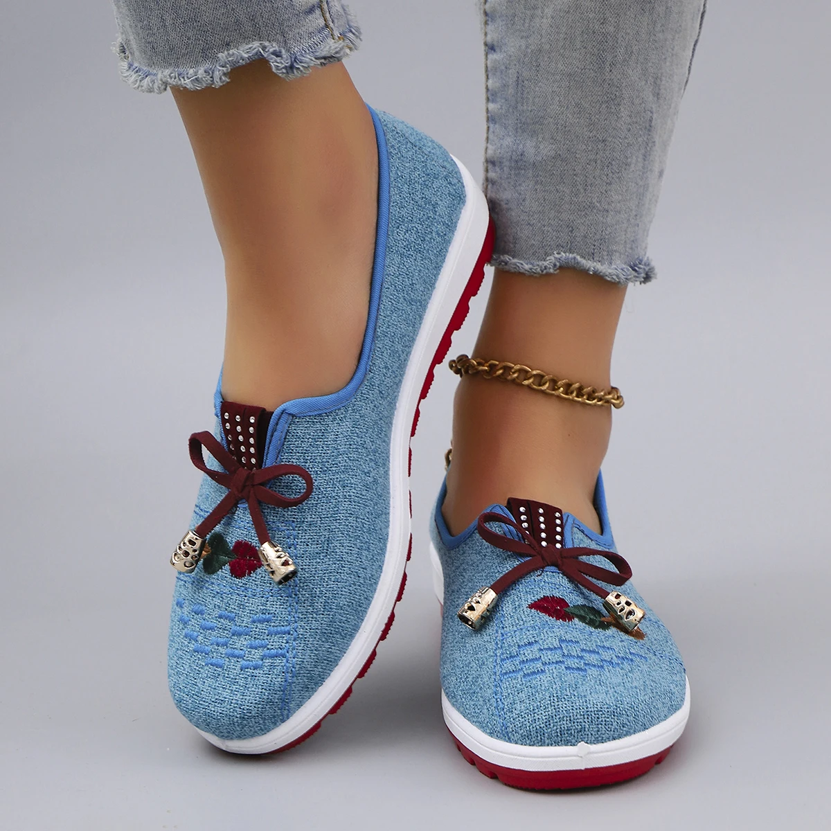 Spring New Women's Casual Sports Shoes Comfortable, Breathable, Lightweight, Wear Resistant Lazy Shoes, Soft Soled Flat Shoes