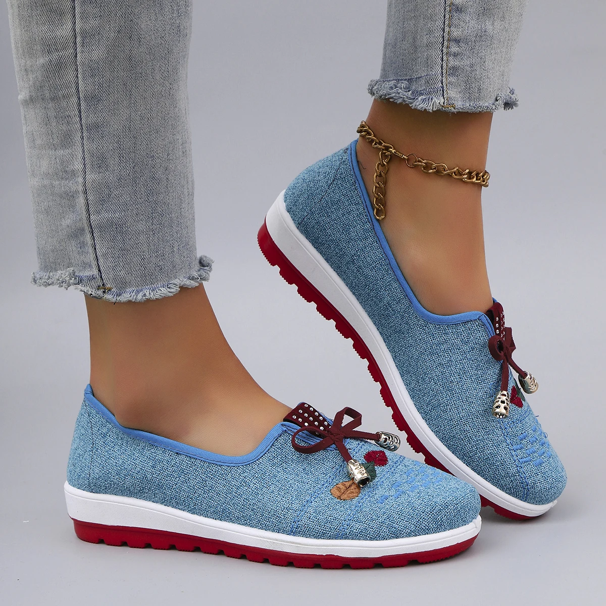 Spring New Women's Casual Sports Shoes Comfortable, Breathable, Lightweight, Wear Resistant Lazy Shoes, Soft Soled Flat Shoes