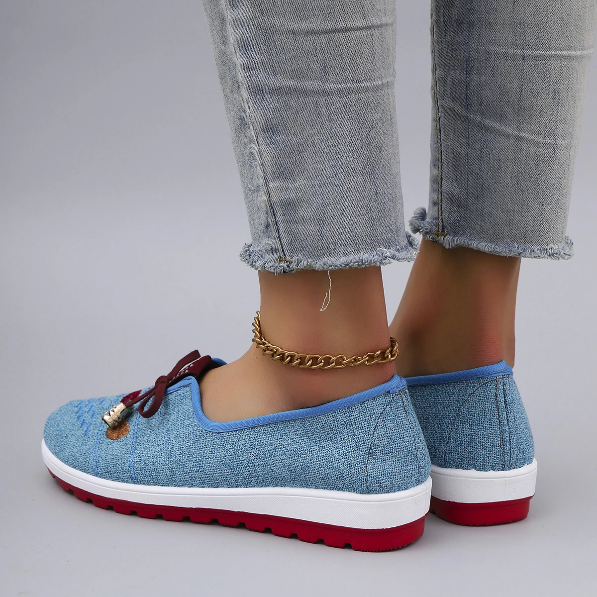 Spring New Women's Casual Sports Shoes Comfortable, Breathable, Lightweight, Wear Resistant Lazy Shoes, Soft Soled Flat Shoes
