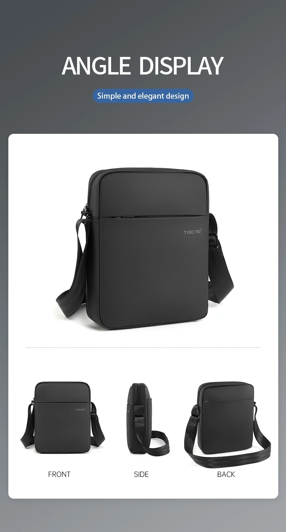 Tigernu Shoulder Bags For Men Messenger Bags For TPU Crossbody Bags Male Fashion Bag For 9.7inch Ipad Bags Travel Mini Bag Sling
