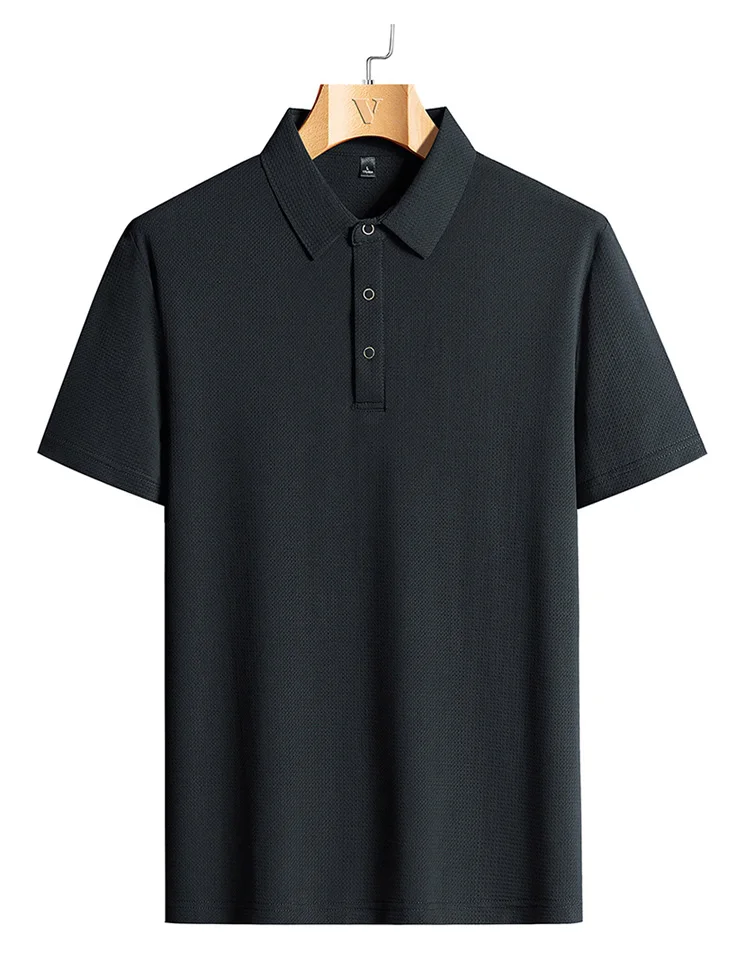 M-9XL Summer Polo Shirt Men New Breathable Mesh Ice Silk Quick-drying Short-sleeved T-shirt Elastic Sports Tops Men Clothing