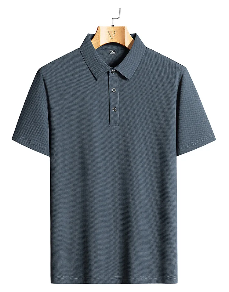 M-9XL Summer Polo Shirt Men New Breathable Mesh Ice Silk Quick-drying Short-sleeved T-shirt Elastic Sports Tops Men Clothing