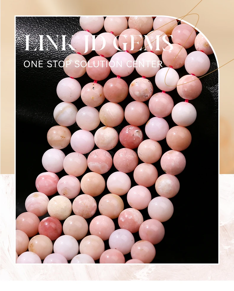 5A Natural Stone Pink Opal Bead Round Loose Spacer 4 6 8 10mm Seed Bead For Jewelry Making Diy Necklace Bracelet Accessory 15"