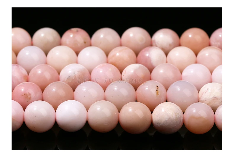 5A Natural Stone Pink Opal Bead Round Loose Spacer 4 6 8 10mm Seed Bead For Jewelry Making Diy Necklace Bracelet Accessory 15"