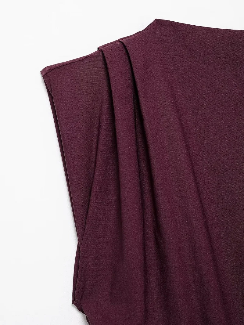 MUJER Asymmetric Tank Top Female Ruched Sleeveless Tops for Women High Neck Strapless Top Women Fashion Aesthetic Tops Woman