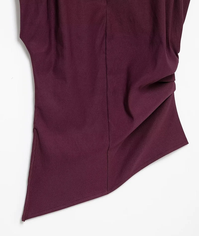 MUJER Asymmetric Tank Top Female Ruched Sleeveless Tops for Women High Neck Strapless Top Women Fashion Aesthetic Tops Woman
