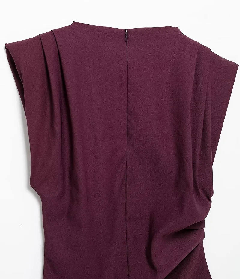 MUJER Asymmetric Tank Top Female Ruched Sleeveless Tops for Women High Neck Strapless Top Women Fashion Aesthetic Tops Woman