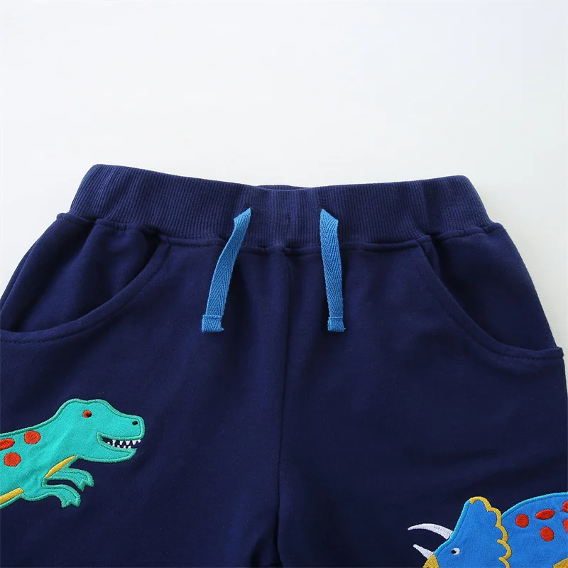 Jumping Meters Summer Shorts For Boys Girls Pockets Stripe Baby Drawstring Toddler Short Pants Fashion Kids Clothes