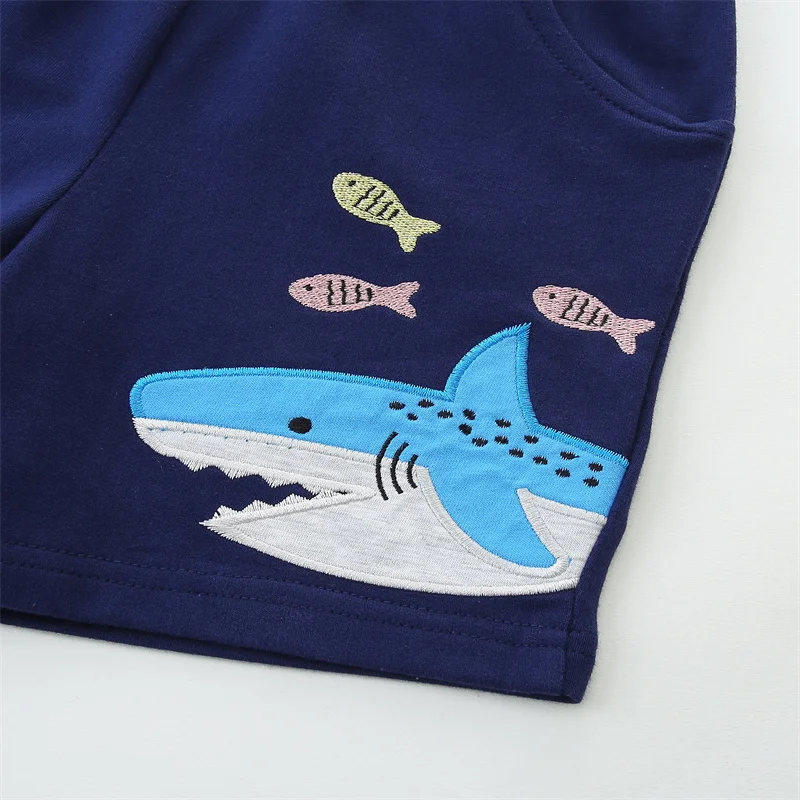 Jumping Meters Summer Shorts For Boys Girls Pockets Stripe Baby Drawstring Toddler Short Pants Fashion Kids Clothes
