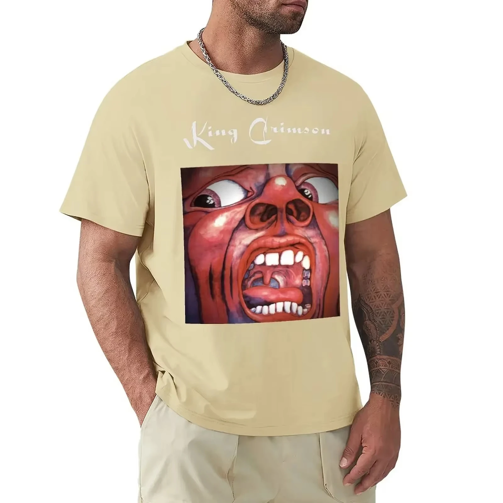 In the Court Of The Crimson King - King Crims×n T-Shirt Customs Design Your Own Oversized Mens Casual Tshirts Men Short Sleeves