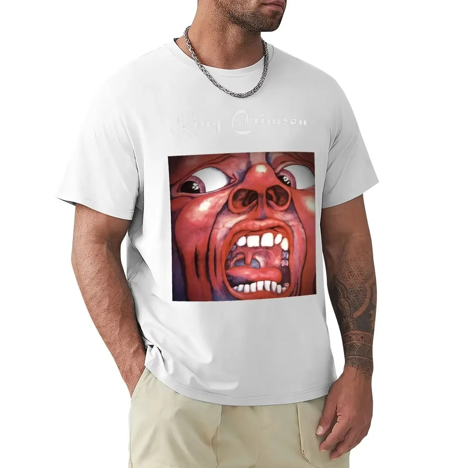 In the Court Of The Crimson King - King Crims×n T-Shirt Customs Design Your Own Oversized Mens Casual Tshirts Men Short Sleeves