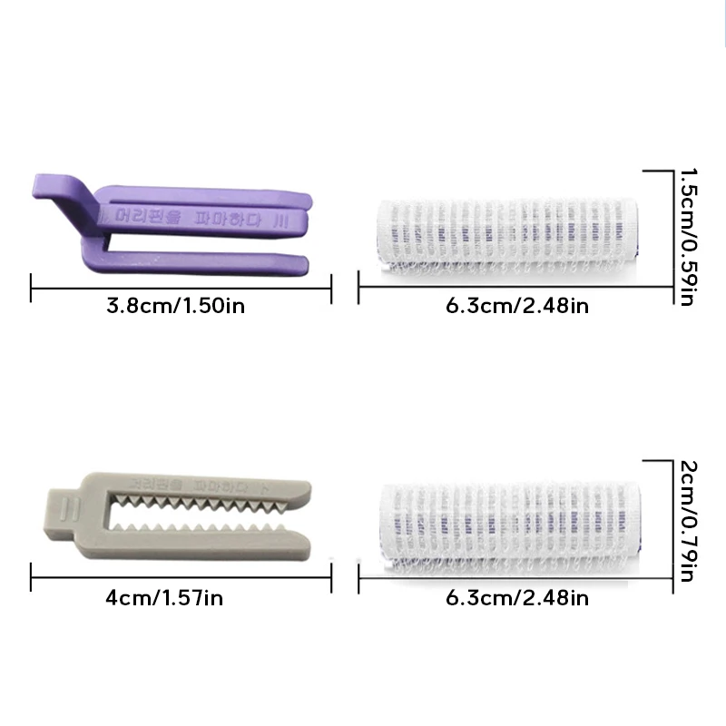 24Pcs/Set Hair Root Perm Rods Bars Curlers with Clips Comb Rubber Bands Salon Hook Loop Hair Rollers Set Hair Styling Perm Tools