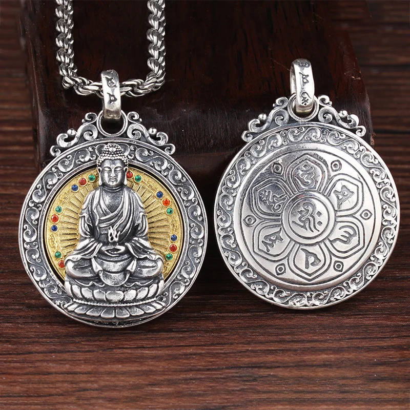 Twelve Zodiac Protecting Buddha Pendant For Men Jewelry Blessing Avalokitesvara Amitabha Samantabhadra Amulet Necklace Lady Gift