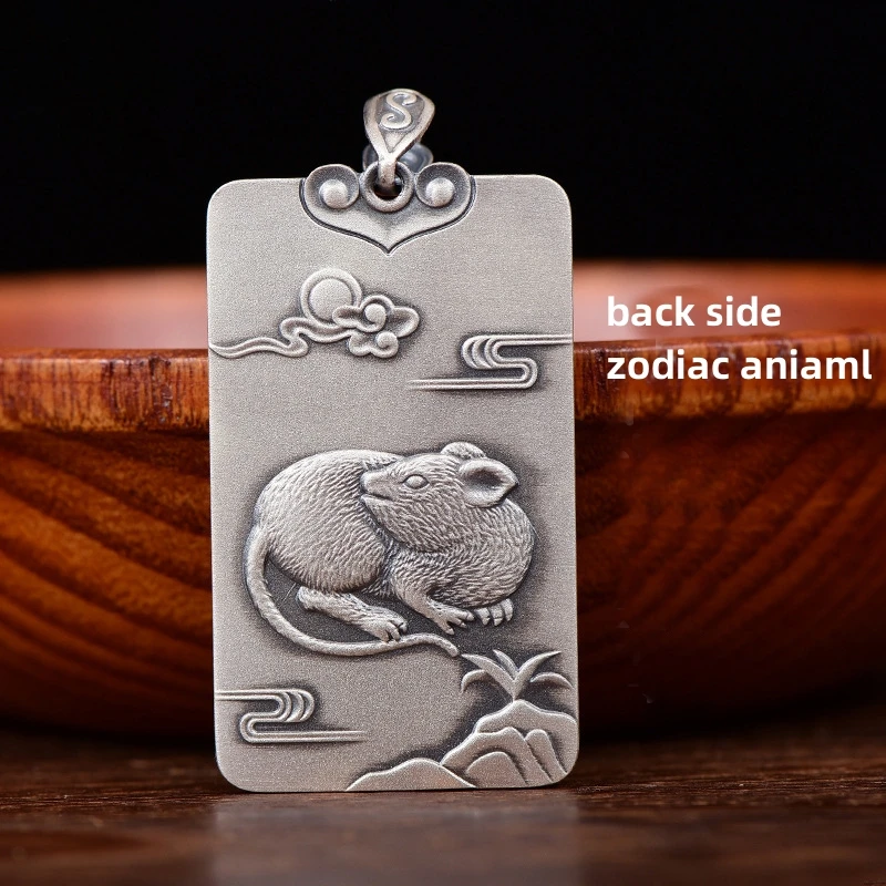 Vintage 12 Zodiac Horse Dragon Snake Pendant For Men Jewelry Blessing Tathagata Avalokitesvara Buddha Necklace Women Accessories