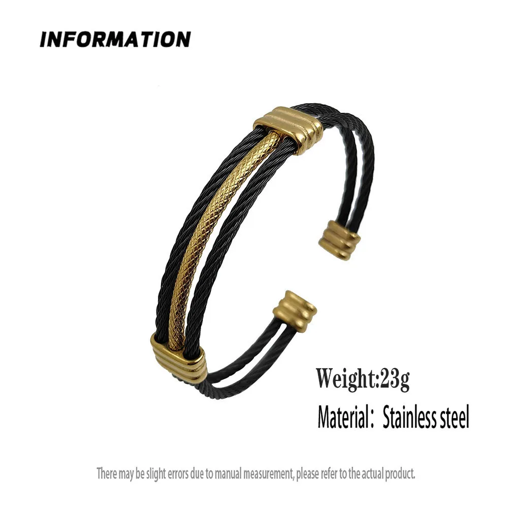 New three-layer steel wire mesh gold-plated stainless steel bracelet 18K, high quality waterproof couple bracelet, wife gift