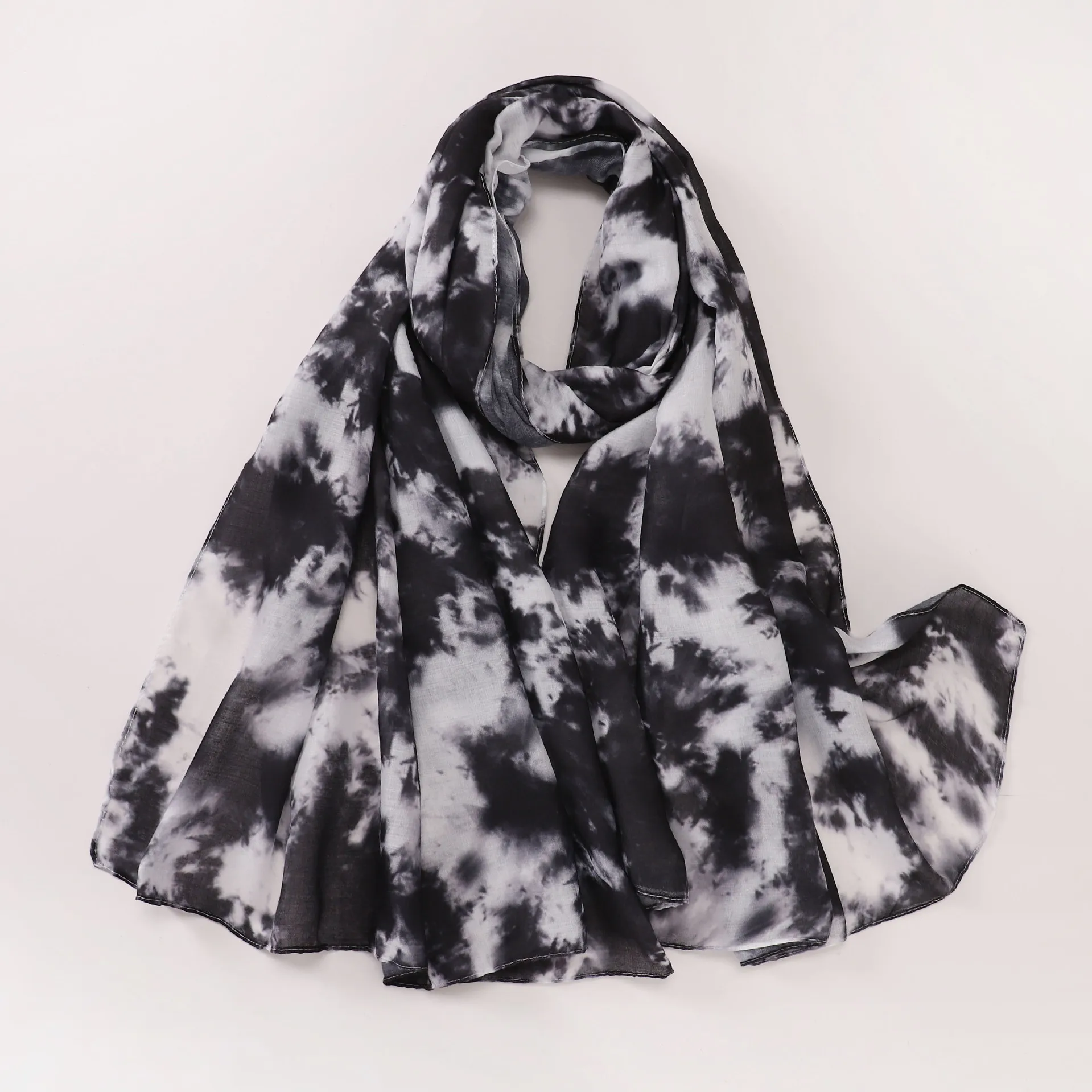 1Pcs Fashion Watercolor Print Hijab Islam Ramadan Women Bohemian Soft Muslim Hijabs Foulard Femme Shawl Wrap Scarf Headscarf