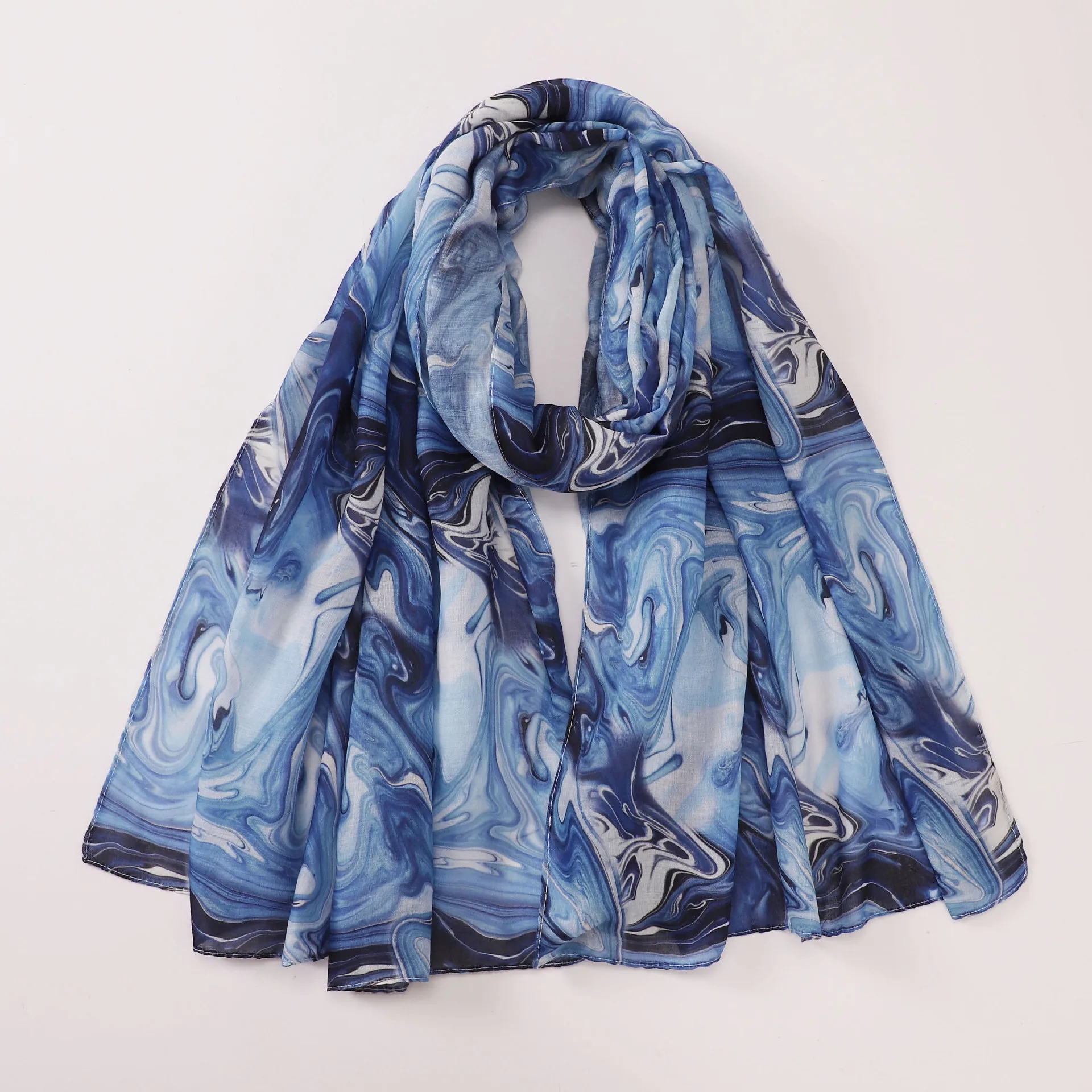 1Pcs Fashion Watercolor Print Hijab Islam Ramadan Women Bohemian Soft Muslim Hijabs Foulard Femme Shawl Wrap Scarf Headscarf