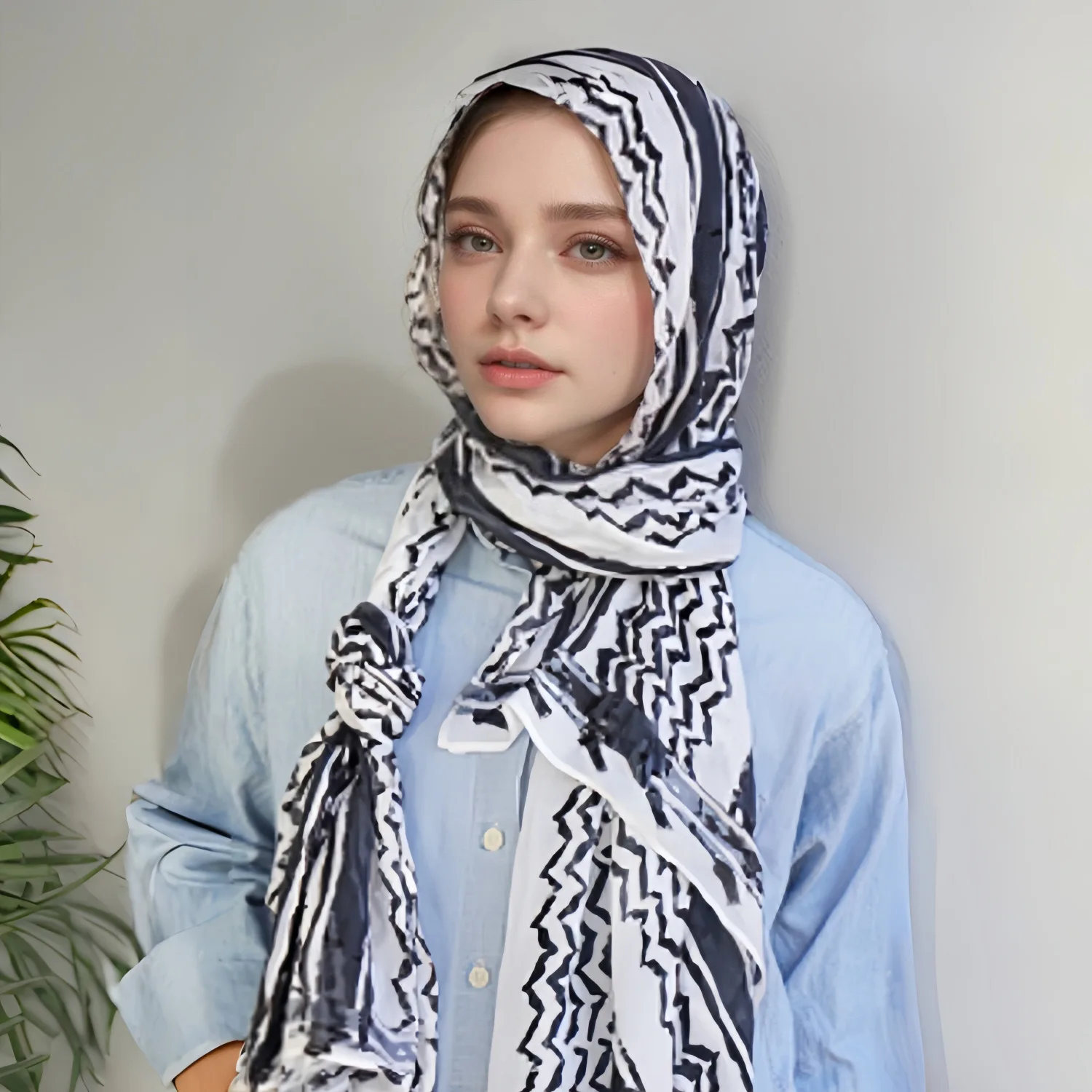 1Pcs Fashion Watercolor Print Hijab Islam Ramadan Women Bohemian Soft Muslim Hijabs Foulard Femme Shawl Wrap Scarf Headscarf