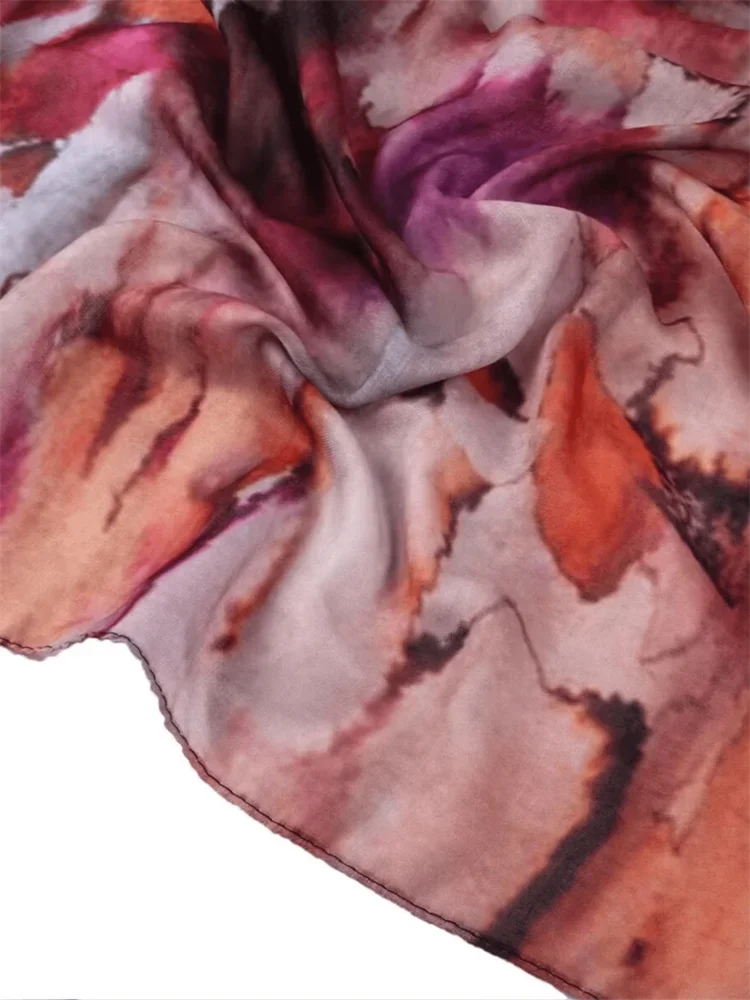 1Pcs Fashion Watercolor Print Hijab Islam Ramadan Women Bohemian Soft Muslim Hijabs Foulard Femme Shawl Wrap Scarf Headscarf