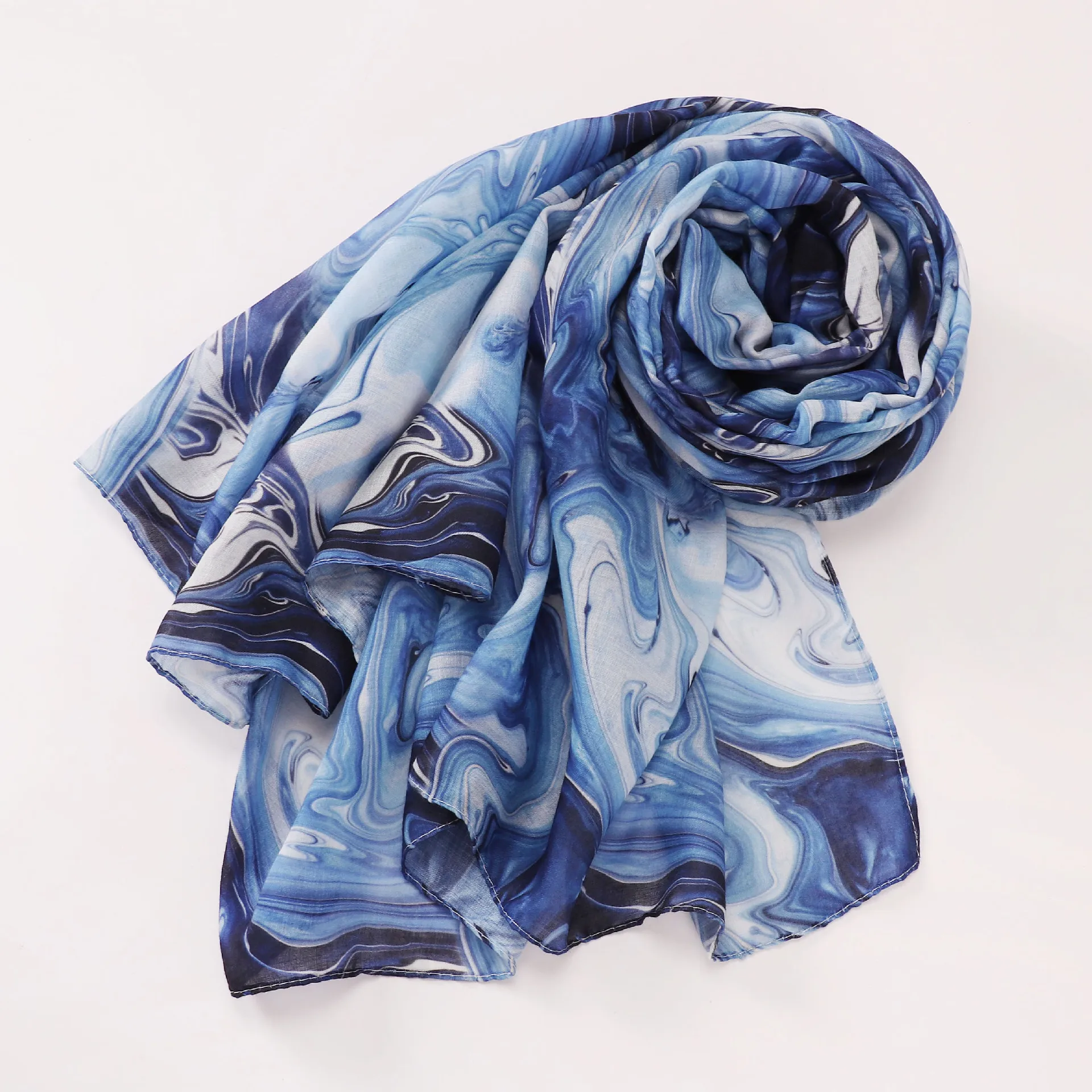 1Pcs Fashion Watercolor Print Hijab Islam Ramadan Women Bohemian Soft Muslim Hijabs Foulard Femme Shawl Wrap Scarf Headscarf