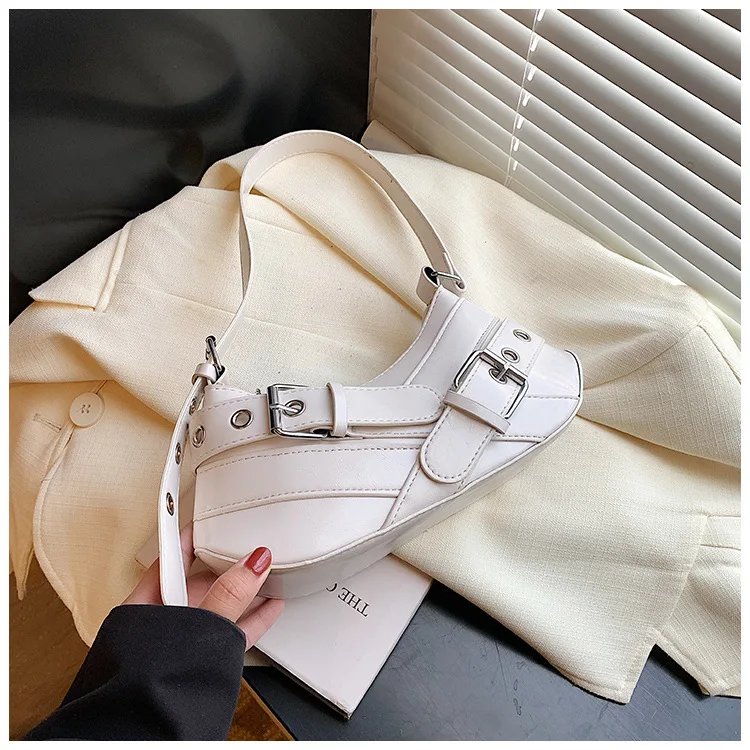 Gothic Punk Y2K Shoulder Bags for Women Fashion Pu Leather Ladies Underarm Bag Design Vintage Female Handbags Small Tote Purse