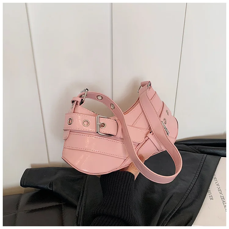 Gothic Punk Y2K Shoulder Bags for Women Fashion Pu Leather Ladies Underarm Bag Design Vintage Female Handbags Small Tote Purse