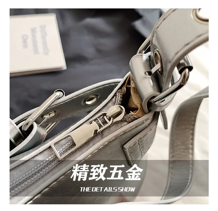Gothic Punk Y2K Shoulder Bags for Women Fashion Pu Leather Ladies Underarm Bag Design Vintage Female Handbags Small Tote Purse