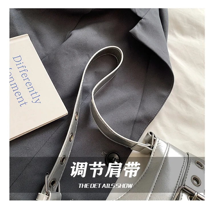 Gothic Punk Y2K Shoulder Bags for Women Fashion Pu Leather Ladies Underarm Bag Design Vintage Female Handbags Small Tote Purse