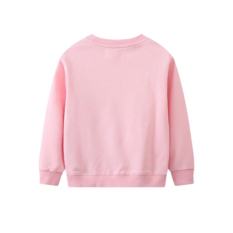 Jumping Meters 2-7T Rainbow Girls Sweatshirts Bunny Embroidery Long Sleeve Baby Hooded Sport Shirts Autumn Spring Clothes