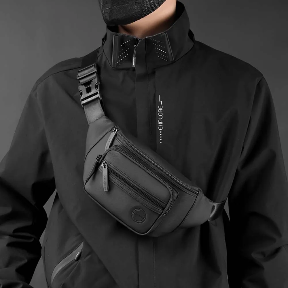 Men Waist Belt Bag Fanny Pack Multi-pocket Motorcycle Rider Outdoor Sports Climb Casual Nylon Male Sling Chest Bum Hip Bags