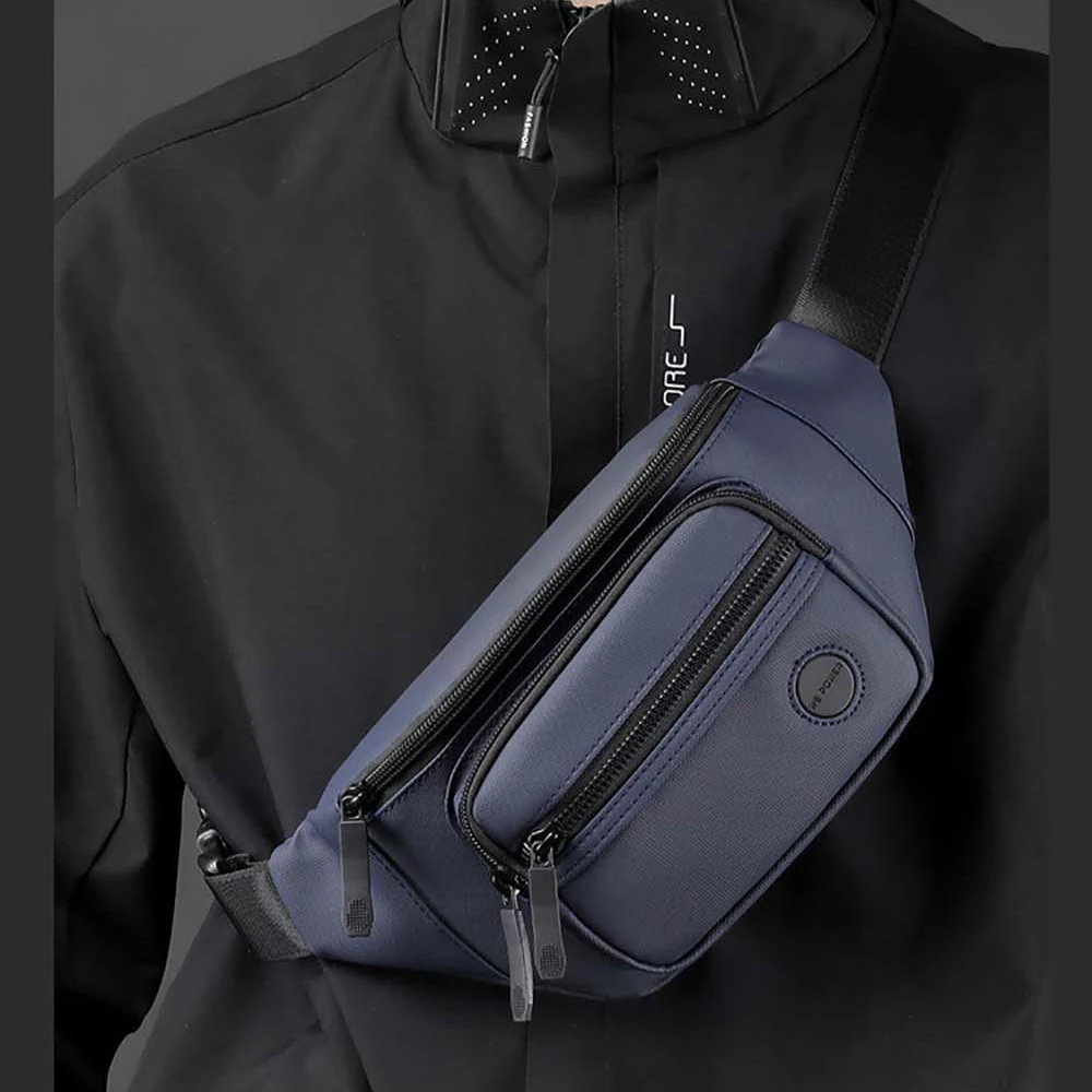 Men Waist Belt Bag Fanny Pack Multi-pocket Motorcycle Rider Outdoor Sports Climb Casual Nylon Male Sling Chest Bum Hip Bags