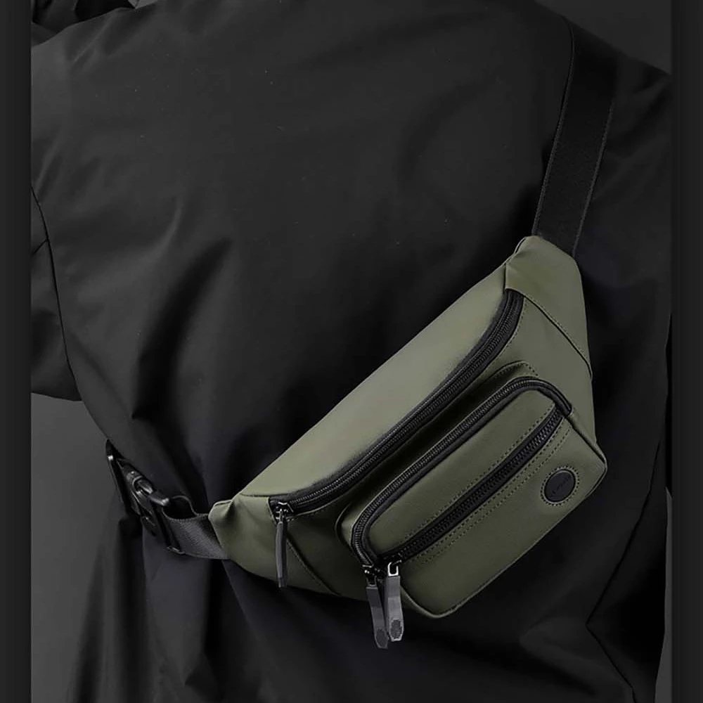 Men Waist Belt Bag Fanny Pack Multi-pocket Motorcycle Rider Outdoor Sports Climb Casual Nylon Male Sling Chest Bum Hip Bags