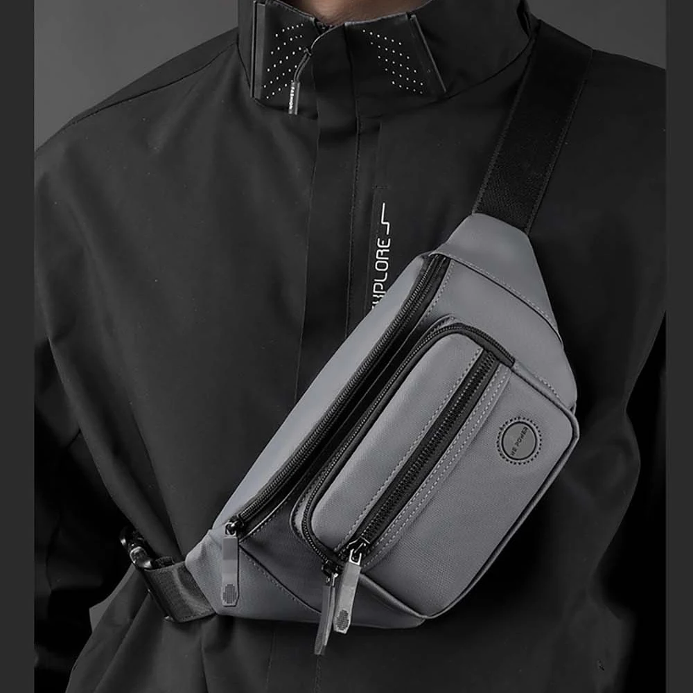 Men Waist Belt Bag Fanny Pack Multi-pocket Motorcycle Rider Outdoor Sports Climb Casual Nylon Male Sling Chest Bum Hip Bags