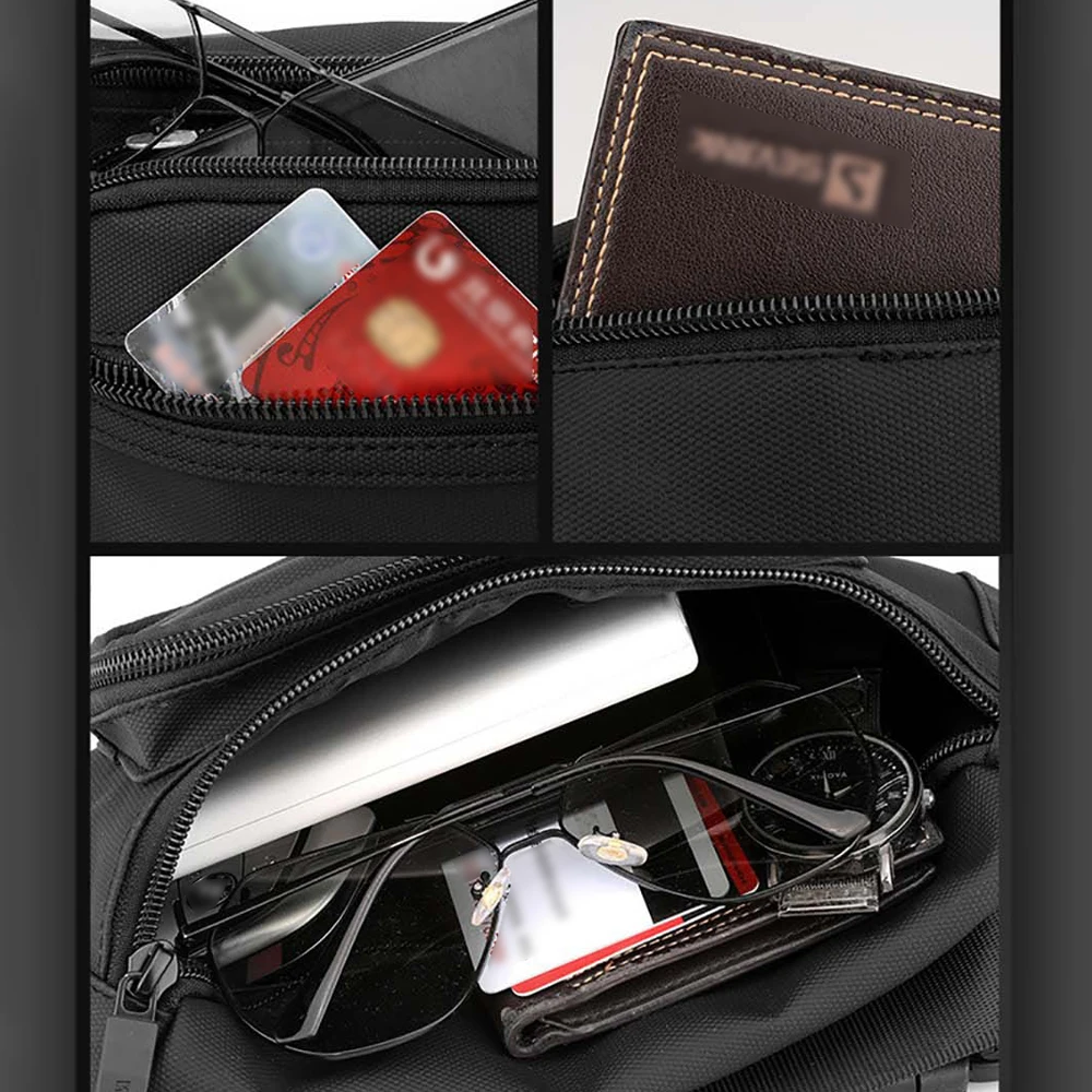 Men Waist Belt Bag Fanny Pack Multi-pocket Motorcycle Rider Outdoor Sports Climb Casual Nylon Male Sling Chest Bum Hip Bags
