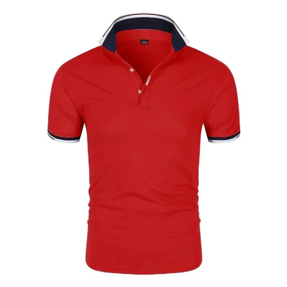 Summer Men Polo Men Shirt Short Sleeve Polo Shirt Contrast Color Polo New Clothing Streetwear Casual Fashion Men Collar Tops