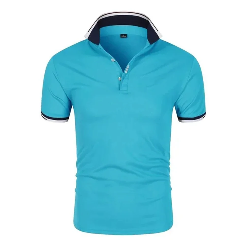 Summer Men Polo Men Shirt Short Sleeve Polo Shirt Contrast Color Polo New Clothing Streetwear Casual Fashion Men Collar Tops
