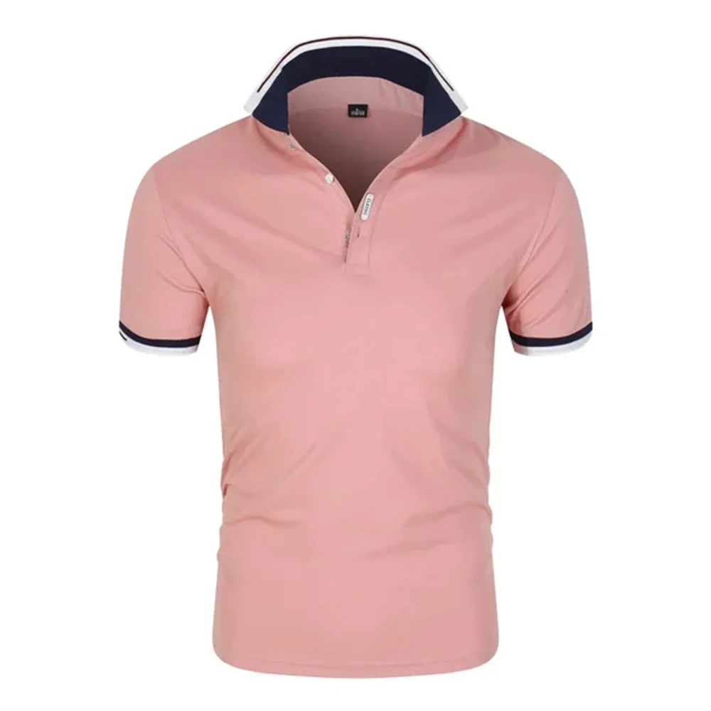 Summer Men Polo Men Shirt Short Sleeve Polo Shirt Contrast Color Polo New Clothing Streetwear Casual Fashion Men Collar Tops