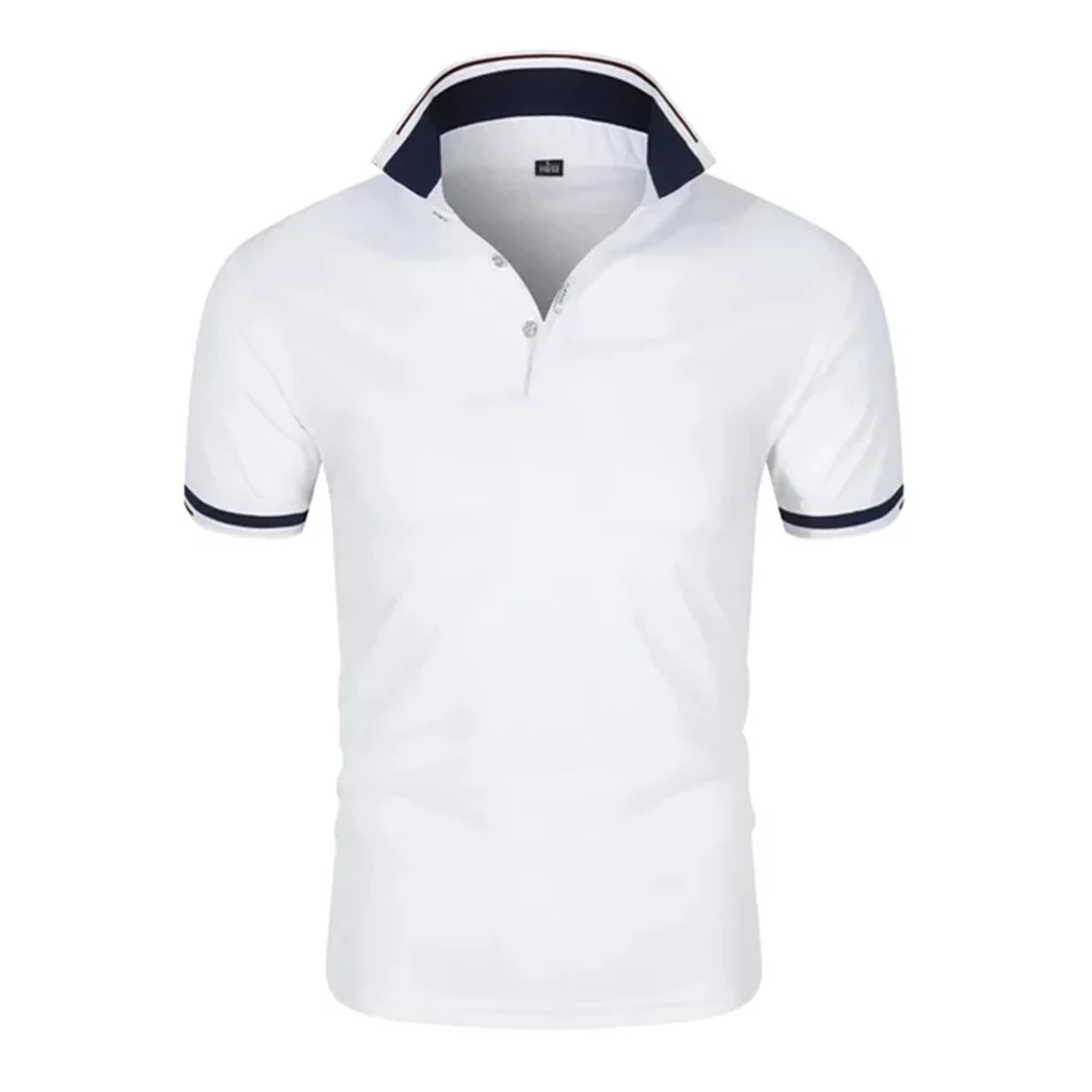 Summer Men Polo Men Shirt Short Sleeve Polo Shirt Contrast Color Polo New Clothing Streetwear Casual Fashion Men Collar Tops