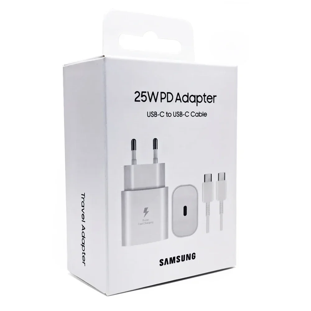 For Samsung 25W Super Fast Charger Galaxy S24FE S24Ultra S23 S22 FLip Fold 2 3 4 5 6 A06 A16 A15 A35 A55 Adapter Quick Charging