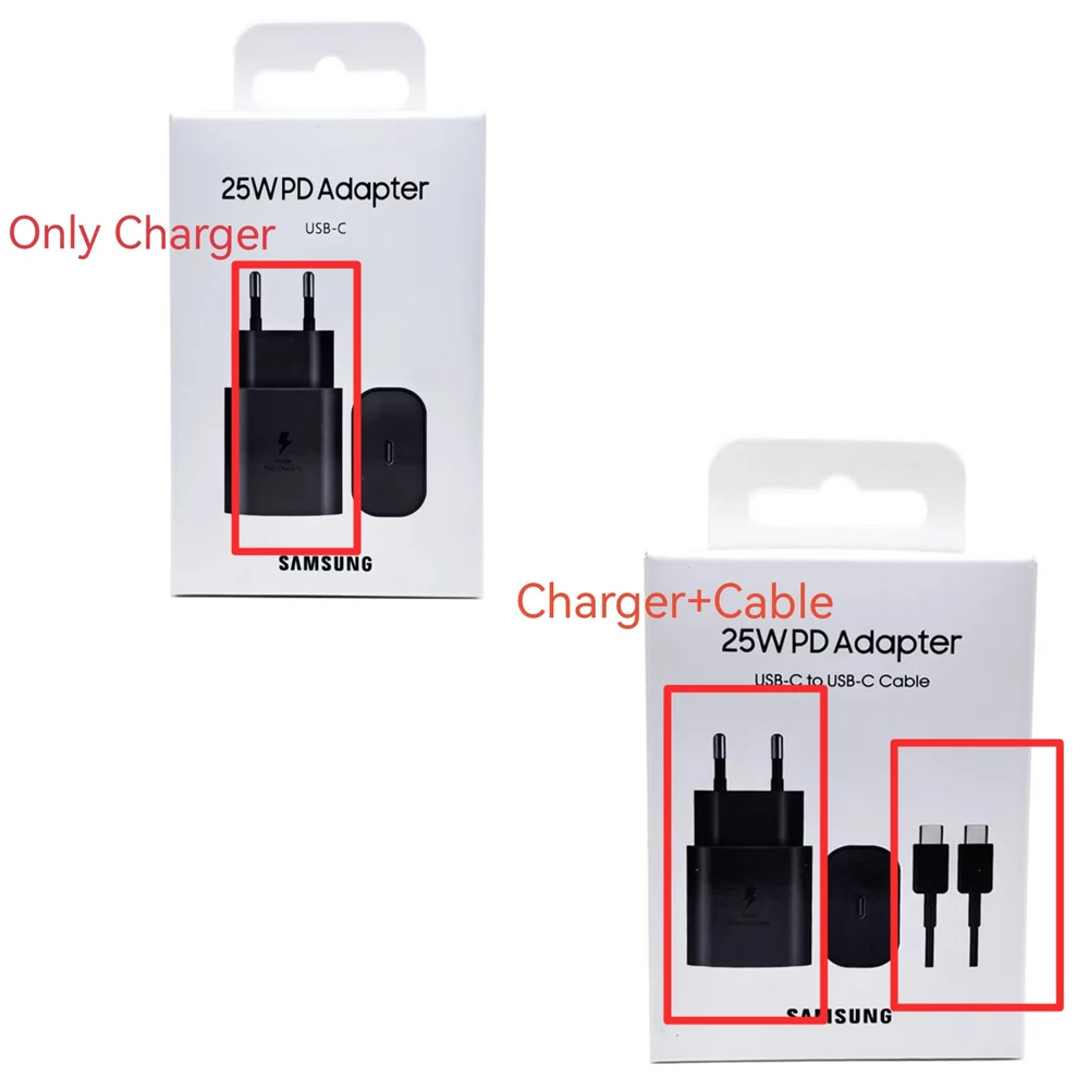 For Samsung 25W Super Fast Charger Galaxy S24FE S24Ultra S23 S22 FLip Fold 2 3 4 5 6 A06 A16 A15 A35 A55 Adapter Quick Charging